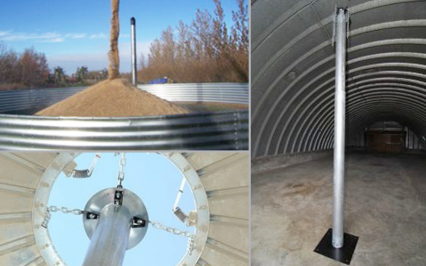 Can also be used to cool grain stored in quonsets, sheds, grain rings or grain piles. 